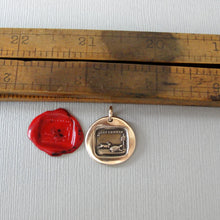 Load image into Gallery viewer, Tortoise and Hare Wax Seal Charm - Aesop Fable Antique Bronze Wax Seal Jewelry Pendant