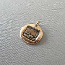 Load image into Gallery viewer, Tortoise and Hare Wax Seal Charm - Aesop Fable Antique Bronze Wax Seal Jewelry Pendant
