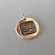 Load image into Gallery viewer, Tortoise and Hare Wax Seal Charm - Aesop Fable Antique Bronze Wax Seal Jewelry Pendant