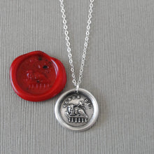 Load image into Gallery viewer, Lamb of God Wax Seal Necklace In Silver - Agnus Dei Jewelry