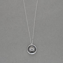 Load image into Gallery viewer, All Seeing Eye Wax Seal Necklace In Silver - It Watches Over You