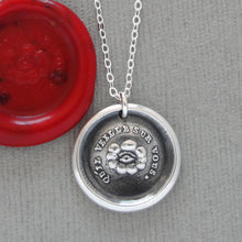 Load image into Gallery viewer, All Seeing Eye Wax Seal Necklace In Silver - It Watches Over You