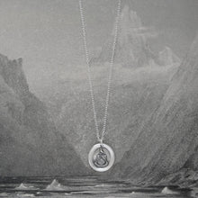 Load image into Gallery viewer, I Love - Silver Wax Seal Necklace With Peace Dove Latin Motto Amo