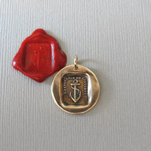 Load image into Gallery viewer, Anchor Wax Seal Pendant - Hope Sustains Me Antique Bronze Wax Seal Jewelry