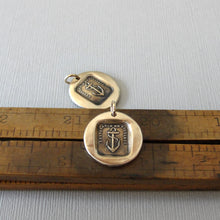 Load image into Gallery viewer, Anchor Wax Seal Pendant - Hope Sustains Me Antique Bronze Wax Seal Jewelry