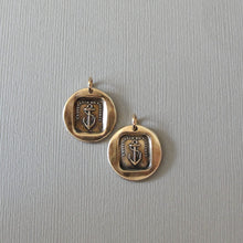 Load image into Gallery viewer, Anchor Wax Seal Pendant - Hope Sustains Me Antique Bronze Wax Seal Jewelry