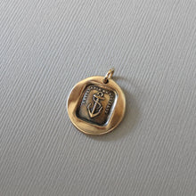 Load image into Gallery viewer, Anchor Wax Seal Pendant - Hope Sustains Me Antique Bronze Wax Seal Jewelry