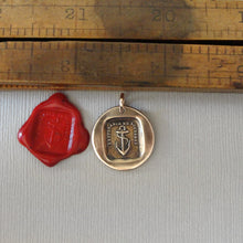 Load image into Gallery viewer, Anchor Wax Seal Pendant - Hope Sustains Me Antique Bronze Wax Seal Jewelry