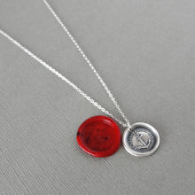 Load image into Gallery viewer, Wax Seal Necklace Do Not Despair - Hope Anchor - Antique Silver Wax Seal Charm Jewelry
