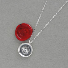 Load image into Gallery viewer, Wax Seal Necklace Do Not Despair - Hope Anchor - Antique Silver Wax Seal Charm Jewelry