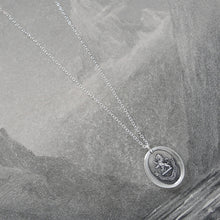 Load image into Gallery viewer, By Courage Not Stratagem - Silver Wax Seal Necklace Rampant Lion Bravery