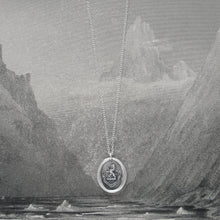 Load image into Gallery viewer, By Courage Not Stratagem - Silver Wax Seal Necklace Rampant Lion Bravery