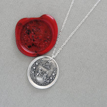 Load image into Gallery viewer, From Possibility To Actuality - Rampant Lion Silver Wax Seal Necklace