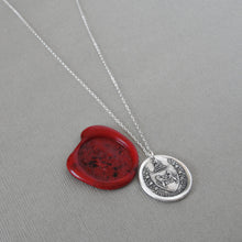 Load image into Gallery viewer, From Possibility To Actuality - Rampant Lion Silver Wax Seal Necklace
