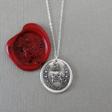 Load image into Gallery viewer, From Possibility To Actuality - Rampant Lion Silver Wax Seal Necklace