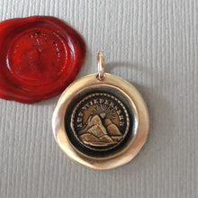 Load image into Gallery viewer, Wax Seal Charm - Until We Meet Again - Antique Bronze Wax Seal Jewelry Pendant Sun Setting German motto
