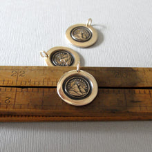 Load image into Gallery viewer, Wax Seal Charm - Until We Meet Again - Antique Bronze Wax Seal Jewelry Pendant Sun Setting German motto