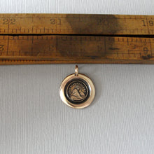 Load image into Gallery viewer, Wax Seal Charm - Until We Meet Again - Antique Bronze Wax Seal Jewelry Pendant Sun Setting German motto