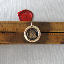 Load image into Gallery viewer, Wax Seal Charm - Until We Meet Again - Antique Bronze Wax Seal Jewelry Pendant Sun Setting German motto