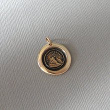 Load image into Gallery viewer, Wax Seal Charm - Until We Meet Again - Antique Bronze Wax Seal Jewelry Pendant Sun Setting German motto