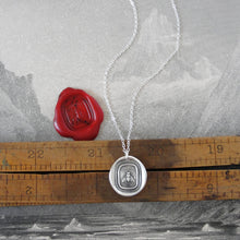 Load image into Gallery viewer, Honey Bee Silver Wax Seal Necklace - Industrious Honeybee Wax Seal Jewelry