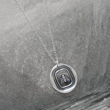 Load image into Gallery viewer, Honey Bee Silver Wax Seal Necklace - Industrious Honeybee Wax Seal Jewelry