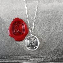 Load image into Gallery viewer, Honey Bee Silver Wax Seal Necklace - Industrious Honeybee Wax Seal Jewelry