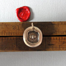 Load image into Gallery viewer, Bee Wax Seal Charm - We May Be Happy Yet - Bronze Jewelry