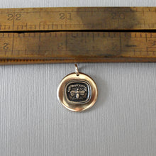 Load image into Gallery viewer, Bee Wax Seal Pendant - Live Life To The Fullest - antique wax seal charm jewelry with Latin motto