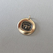 Load image into Gallery viewer, Bee Wax Seal Pendant - Live Life To The Fullest - antique wax seal charm jewelry with Latin motto
