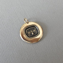 Load image into Gallery viewer, Bee Wax Seal Pendant - Live Life To The Fullest - antique wax seal charm jewelry with Latin motto