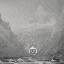 Load image into Gallery viewer, Secrets - Silver Wax Seal Necklace with Beehive - Honey Bee antique wax seal charm jewelry