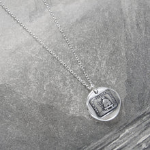 Load image into Gallery viewer, Secrets - Silver Wax Seal Necklace with Beehive - Honey Bee antique wax seal charm jewelry