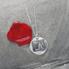 Load image into Gallery viewer, Secrets - Silver Wax Seal Necklace with Beehive - Honey Bee antique wax seal charm jewelry