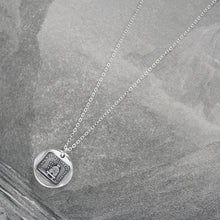 Load image into Gallery viewer, Secrets - Silver Wax Seal Necklace with Beehive - Honey Bee antique wax seal charm jewelry