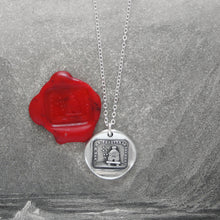 Load image into Gallery viewer, Secrets - Silver Wax Seal Necklace with Beehive - Honey Bee antique wax seal charm jewelry