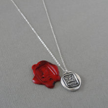 Load image into Gallery viewer, Believe In Yourself - Wax Seal Necklace Motivational Antique Silver Jewelry