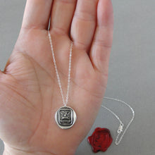 Load image into Gallery viewer, Believe In Yourself - Wax Seal Necklace Motivational Antique Silver Jewelry