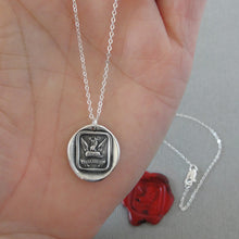 Load image into Gallery viewer, Believe In Yourself - Wax Seal Necklace Motivational Antique Silver Jewelry