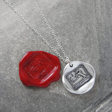 Load image into Gallery viewer, Better Bend Than Break - Silver Wax Seal Necklace Aesop fable Oak and Reed