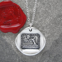 Load image into Gallery viewer, Better Bend Than Break - Silver Wax Seal Necklace Aesop fable Oak and Reed