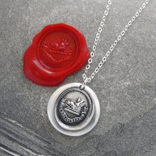 Load image into Gallery viewer, Forget Not - Silver Wild Boar Wax Seal Necklace Courage Fighter Symbol
