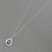 Load image into Gallery viewer, By Faith And Work - Miniature Silver Wax Seal Necklace - Victory Symbol Laurel