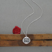 Load image into Gallery viewer, Calm In The Storm - Silver Wax Seal Necklace - Stay Calm Motto Jewelry