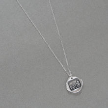Load image into Gallery viewer, Calm In The Storm - Silver Wax Seal Necklace - Stay Calm Motto Jewelry