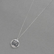 Load image into Gallery viewer, Calm In The Storm - Silver Wax Seal Necklace - Stay Calm Motto Jewelry