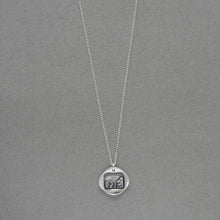 Load image into Gallery viewer, Calm In The Storm - Silver Wax Seal Necklace - Stay Calm Motto Jewelry
