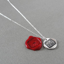 Load image into Gallery viewer, Calm In The Storm - Silver Wax Seal Necklace - Stay Calm Motto Jewelry
