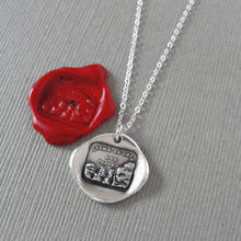 Load image into Gallery viewer, Calm In The Storm - Silver Wax Seal Necklace - Stay Calm Motto Jewelry