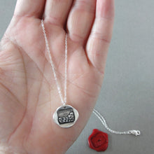 Load image into Gallery viewer, Calm In The Storm - Silver Wax Seal Necklace - Stay Calm Motto Jewelry